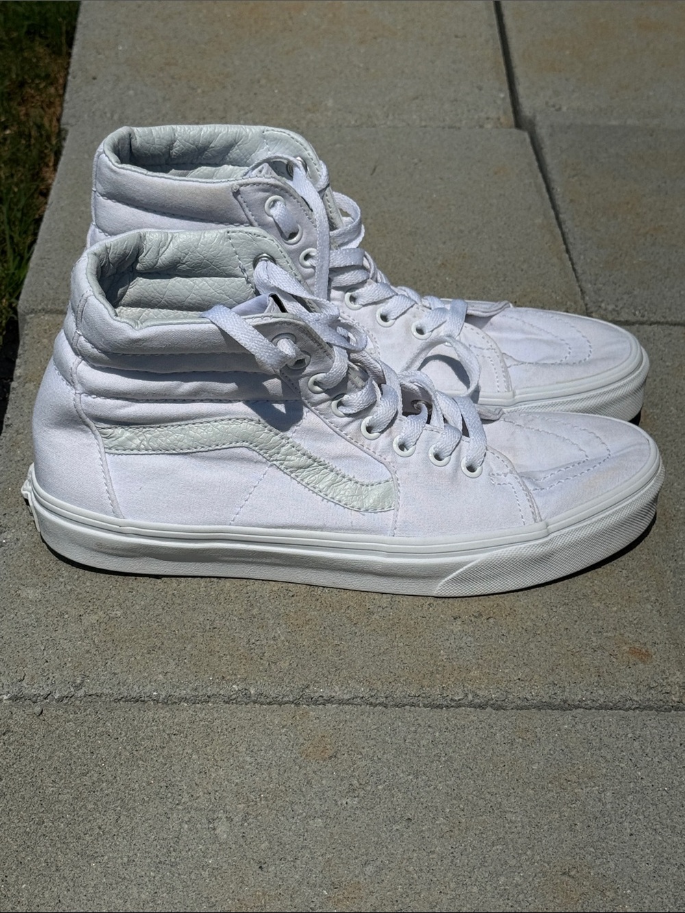 Vans Unisex High-Top Sneakers - White M8 W9.5